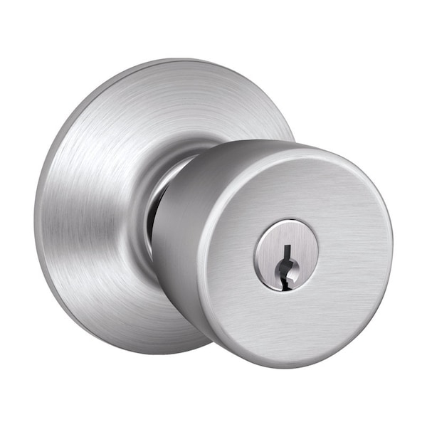 Schlage Schlage Bell Satin Chrome Entry Door Knob 1-3/4 in. F51VBEL626 - main